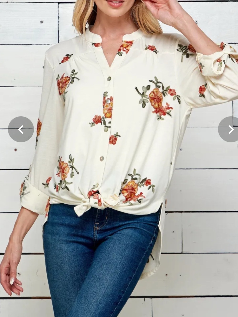 Figueroa & Flower 3/4 Sleeve Embroidered Blouse new with tags size 1X!